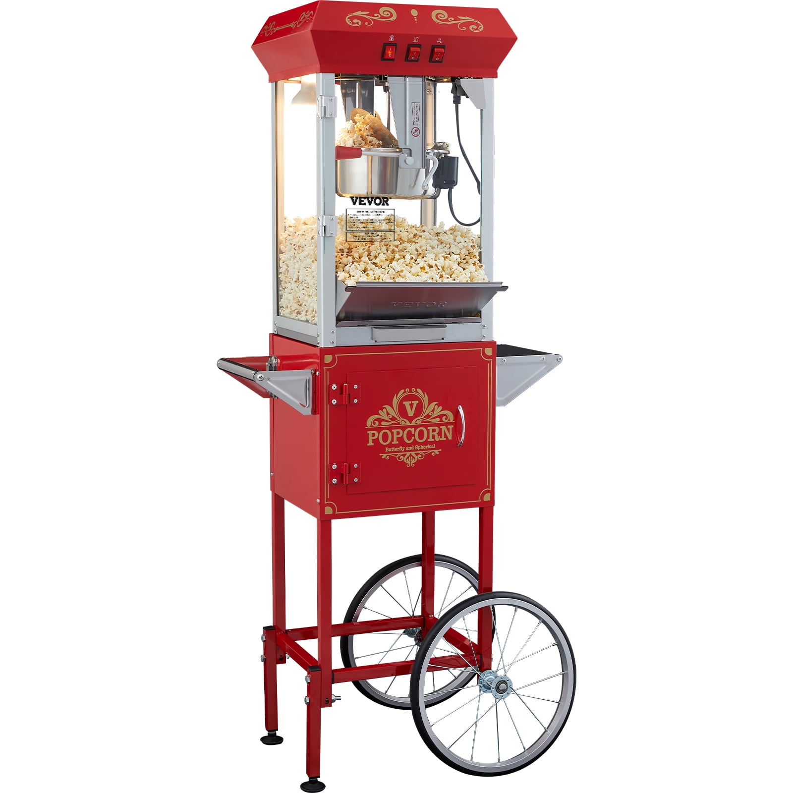 Carnival Countertop Popcorn Machine – 3 Gallon Popcorn Popper, 8oz Kettle,  Warmer, and 5 All-In-One Popcorn Packs by Superior Popcorn Company (Red) 