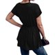 thumbnail image 4 of Moda mujer verano manga corta cuello en V vendaje Color sólido Casual blusa Tops Fridja  bn6404, 4 of 6