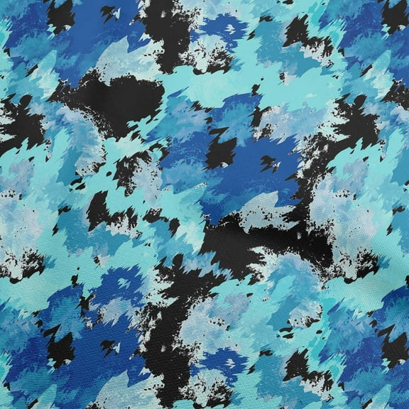 oneOone Velvet Medium Blue Fabric Tie Dye Quilting Supplies Print Sewing Fabric By The Yard 58 Inch Wide