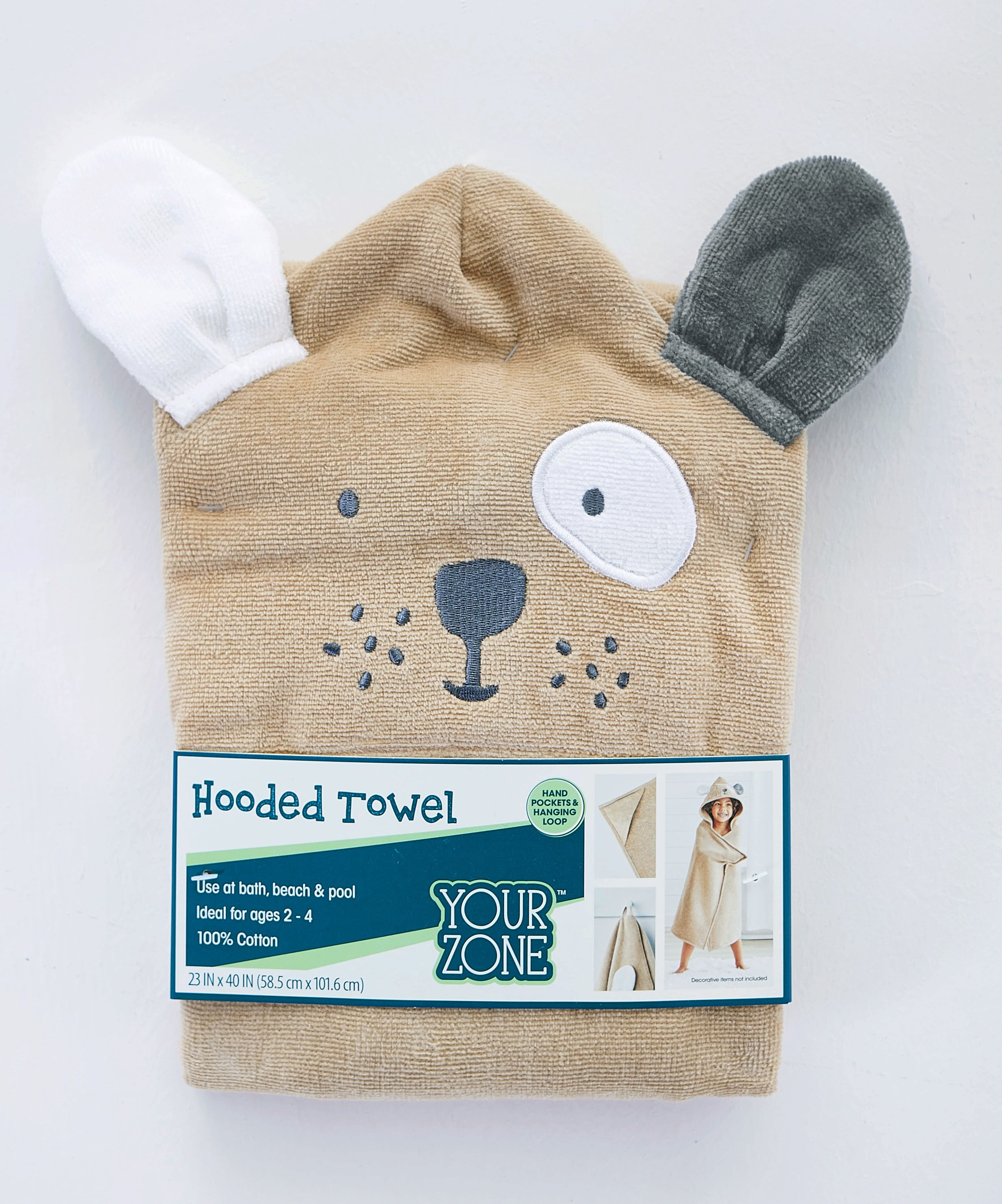 Your Zone Kids Dog Cotton Hooded Towel
