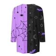 thumbnail image 5 of Womens Halloween Shirts Bat Witch Hat Print 3/4 Sleeve Horror Tees Ghost Graphic Crew Neck Cute Funny T-Shirt M, 5 of 6