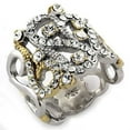 thumbnail image 1 of Gold+Rhodium 925 Sterling Silver Ring with AAA Grade CZ in Clear for Women Clear Stone Color Style LOAS1066 Size 6, 1 of 1