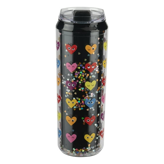 Emotive Hearts Tumbler, Black, 16 oz, Valentine's Day by Way To Celebrate