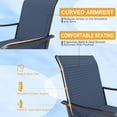 thumbnail image 3 of Outdoor Swivel Bar Stools Set of 2, Bar Height Patio Chairs with High Back & Armrest, All-Weather Textilene Fabric, 3 of 8