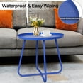 thumbnail image 3 of Hofitlead Outdoor Side Tables, Anti-Rust Metal End Table,Small Patio Table Round End Table Outdoor Table for Garden Balcony Yard , Blue, 3 of 8
