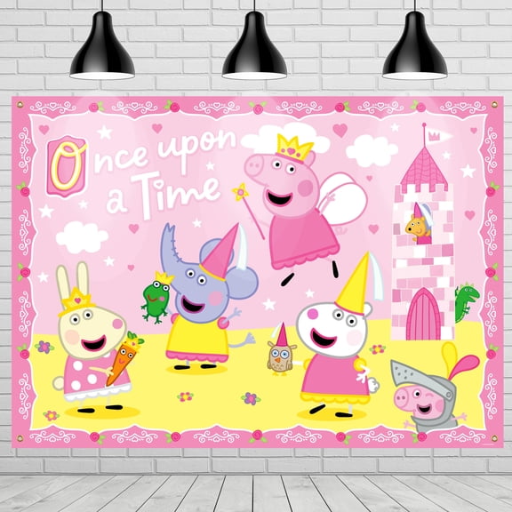Princess Peppa Pig Backdrop - Princess Peppa Pig Party Supplies