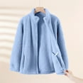 thumbnail image 6 of Nfurl Womens Fleece Jackets Warm Full Zip Stand Collar Sherpa Jacket Fall Winter Outerwear Coats Ladies Fuzzy Fleece Coat for Going Out Light Blue XXXL, 6 of 6