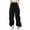Black, variant on Women's Straight Leg Pants High Wa Womens Baggy Cargo Pants Streetwear Hip Hop Joggers Sweatpants Drawstring Casual Loose Wide Leg Trousers