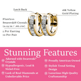 thumbnail image 4 of Cate & Chloe Giselle 18k Yellow Gold Plated 15mm Hoop Earrings with Swarovski Crystals for Women, 4 of 10