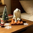 thumbnail image 5 of Diceymbol Halloween Ghost Figurine Sitting on Wood Logs Mini Tabletop Decoration for Shelf Mantel Party Decor 4 Inch, 5 of 7
