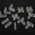 thumbnail image 4 of Uxcell 12 Pack Plastic Glass Connector, Suitable for 10mm Thick L Shaped Glass to Glass Clamp, Fixing Bracket Rimless Clip Holder for Aquarium Fish Tank Display Shelves, Transparent, 4 of 6