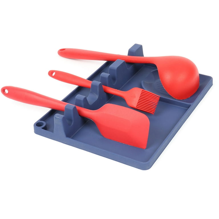 US$ 6.98 - Silicone Spoon Rest, Kitchen Utensil Rest Cooking Spoon Holder -  m.