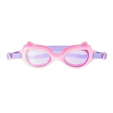 Swimming Goggles for Kids Cat Ear Anti-Fog Swim Goggles Wide View Anti-UV Leak Proof Diving Goggles for Boys Girls 3-12T