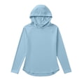 thumbnail image 6 of Amzcrzy 2026 Sun Protection Clothing Women Lightweight Upf 50+ Breathable Sun Shirts with Hoodie Long Sleeve UV Shirt with Thumb Holes for Hiking, Running, And Outdoor Sports Light Blue S, 6 of 7