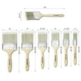 thumbnail image 4 of ValueMax 7PC Paint Brushes Set , Includes Flat/ Angled Paint Brushes, Small Paintbrush, Birch Wood Handle, Thick Bristle, DIY Paint Brush for Walls , Fences Doors , Furniture & Crafts , White, 4 of 6