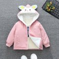 thumbnail image 2 of Zwiiyzr Unisex Boy's Girl's Cute Hoodie Sherpa Lined Jacket Zip Up Fleece Hooded Sweatshirt Winter Warm Coat Outerwear 9M-10Y Pink, 2 of 4