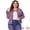 Purple, variant on Women's Plus Size Washed Front Frayed Classic Denim Jacket 4X Dark Blue
