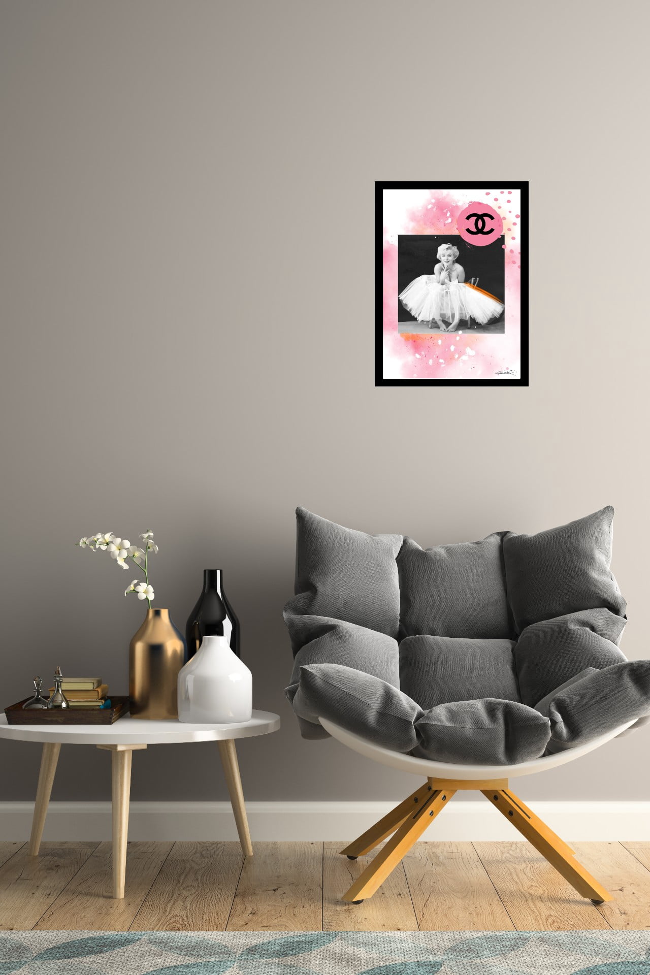 Venice Beach Collection's Marilyn Monroe Pink Innocence 14x18 Framed Print