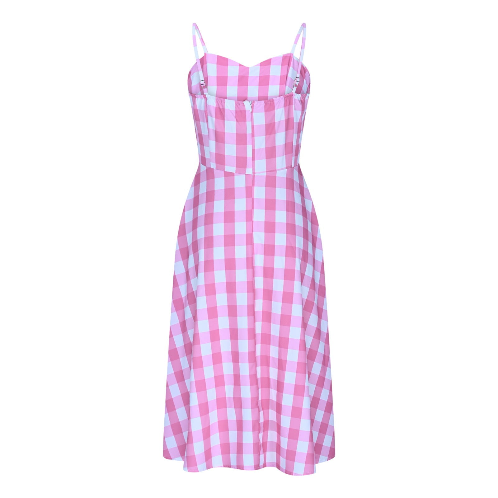 LVHAOGJOB Womens Midi Dress with Pockets Summer Causal Sleeveless Dress Loose V Neck Strap Elegant Sundress for Mujer Solid