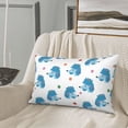 thumbnail image 4 of Plush Throw Pillow Covers, Blue Cute Poodle Dog Flower Pillow Cases with Invisible Zipper, Breathable Microfiber Pillow Cases Standard Size for Sleeping Bedroom Sofa Living Room 16x24, 4 of 5