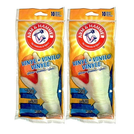 

Arm & Hammer - One Size Fits All Vinyl Gloves - 10 Gloves/Package (2 Packages)