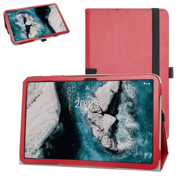 Labanema 10.4" Nokia T20 Tablet Case, PU Leather Folio Stand Protective Case, Cover for 10.4" Nokia T20 Tablet (Red)