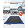 thumbnail image 2 of VEVOR Pool Cover Water Bags, 5 Packs 8 Ft, Double Chamber Pool Cover Water Tubes, 0.4mm Thick PVC Bags Weights with Leakproof Screw Cap, for Inground Swimming-Pool Covers Winter Closing, Blue, 2 of 9