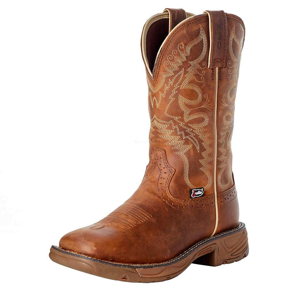 Justin Boots Womens SE4353 Ladies Rush Rustic 11` Top H2O Soft Toe Square Toe Work Boot 7.5 Tan