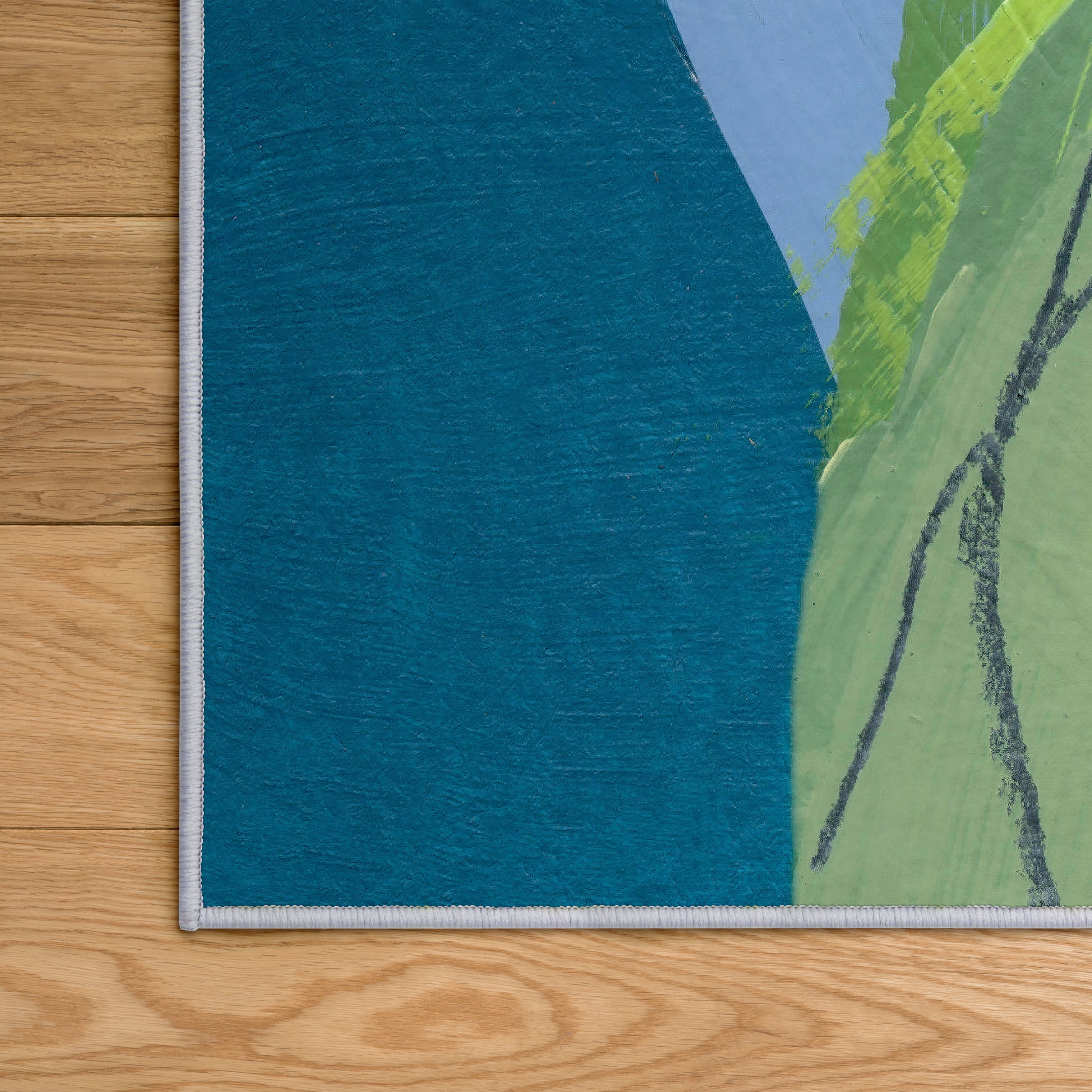 Pool Washable Geometric Art Area Rug size 8'x10', Power-loomed, Heavenly Softness with Non-Slipping Backing