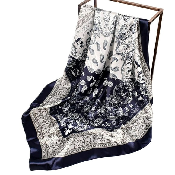 Women Scarf Satin Printed Square Colorful Soft Lightweight Head Wrap Hair Scarf
