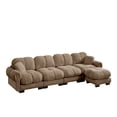 thumbnail image 3 of Nkurdsu 131" Oversized Modular Cloud Sectional Sofa with Movable Ottoman, L-Shaped Chenille Couch for Living Room, Brown, 3 of 7