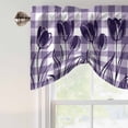 thumbnail image 5 of Tie Up Valances for Windows, Purple Flower Adjustable Valance Curtains Window Treatment for Living Room/Bedroom, Tulip Floral Country Plaid Checkered Rod Pocket Kitchen Curtains & Drapes 54x18 Inch, 5 of 9