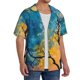 thumbnail image 2 of Balery Abstract Night Sky Tree Camisa Casual de Manga Corta con Botones para Hombre, Texturizada, Estilo Cubano, para Playa, Verano-3X-Large, 2 of 5