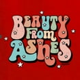 thumbnail image 6 of Wild Bobby Beauty From Ashes Groovy Font With Stars Vintage Women Graphic Tee, Red, Medium, 6 of 6