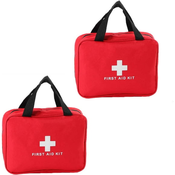 2PCS First Aid Kit Medical Storage Bag Red Trauma Bag for Emergency First Aid Kits (Red)
