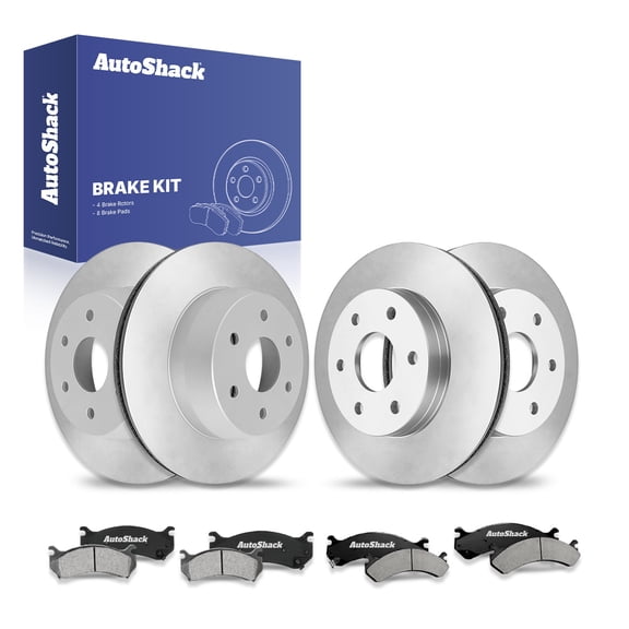 AutoShack Front & Rear Brake Rotors Ceramic Brake Pads | Replacement For 2003 Chevrolet Suburban 2500 6.0L 8.1L V8 4WD RWD | 12-PC Brake Kit