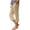 Khaki-capris, variant on Womens Lightweight Beach Capri Pants Split Hem Elastic Waist Breathable Fashion Capri Pants Summer Outdoor All Match Casual Crop Trousers with Pockets S