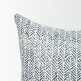thumbnail image 4 of Mercana Janelle Cream W/ indigo Print Linen Lumbar Decorative Pillow Cover, 4 of 6
