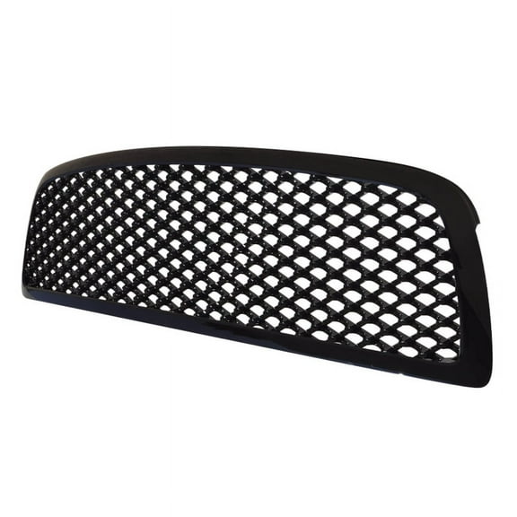 Spec-D Tuning Glossy Black Mesh Front Hood Bumper Grille Compatible with 2009-2012 Dodge Ram 1500 Pickup Truck