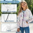 thumbnail image 6 of Chririnla Bling Flower Axolotl Youth Athletic Sweatshirt Zip Up Hooded Long Sleeve with Pockets Sports Jacket for Gym Size 6-9, 6 of 7