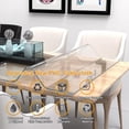 thumbnail image 2 of Protège-Table Transparent 60140cm, 1.5mm Protecteur de Nappe en Vinyle Transparent, Housse en Plastique PVC Imperméable pour Table, Tapis de Bureau Rectangulaire, Protège-Table Transparent pour Table à Manger, Table d'Appoint, 2 of 7