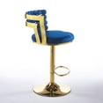 thumbnail image 3 of Set of 2 Modern Bar Chair with Golden Color Iron Tube Legs, Soft Cushions and Comfortable Backrest, Suitable for Dining Room, Living Room, Cafe, Bar Stool (Blue), 3 of 8
