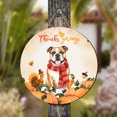 thumbnail image 4 of Happy Thanksgiving Bulldog with Turkey Pumpkins Autumn Vibes Round Wood Sign Dog Lover Gifts Idea Hanging Wall Home Decor - 12018, 4 of 5