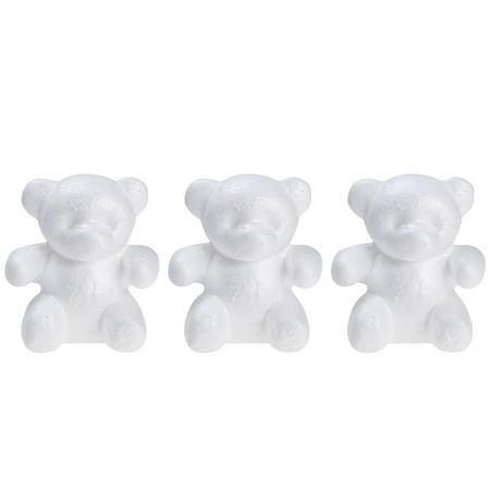 

3 Pcs 1 Bag Creative DIY Crafts Interesting Bear Shape Modelings (White)