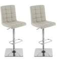 thumbnail image 1 of CorLiving Quinn Modern Fabric Upholstered Adjustable Height Barstools Set of 2 - Swivel Bar Stools with Back, Perfect Kitchen Stools for Island, Bar Chairs & Counter Height Stools, 1 of 9