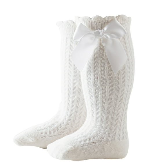 Douhoow 0-2Y Infant Girl Summer Socks Baby Solid Color Breathable Knee High Socks