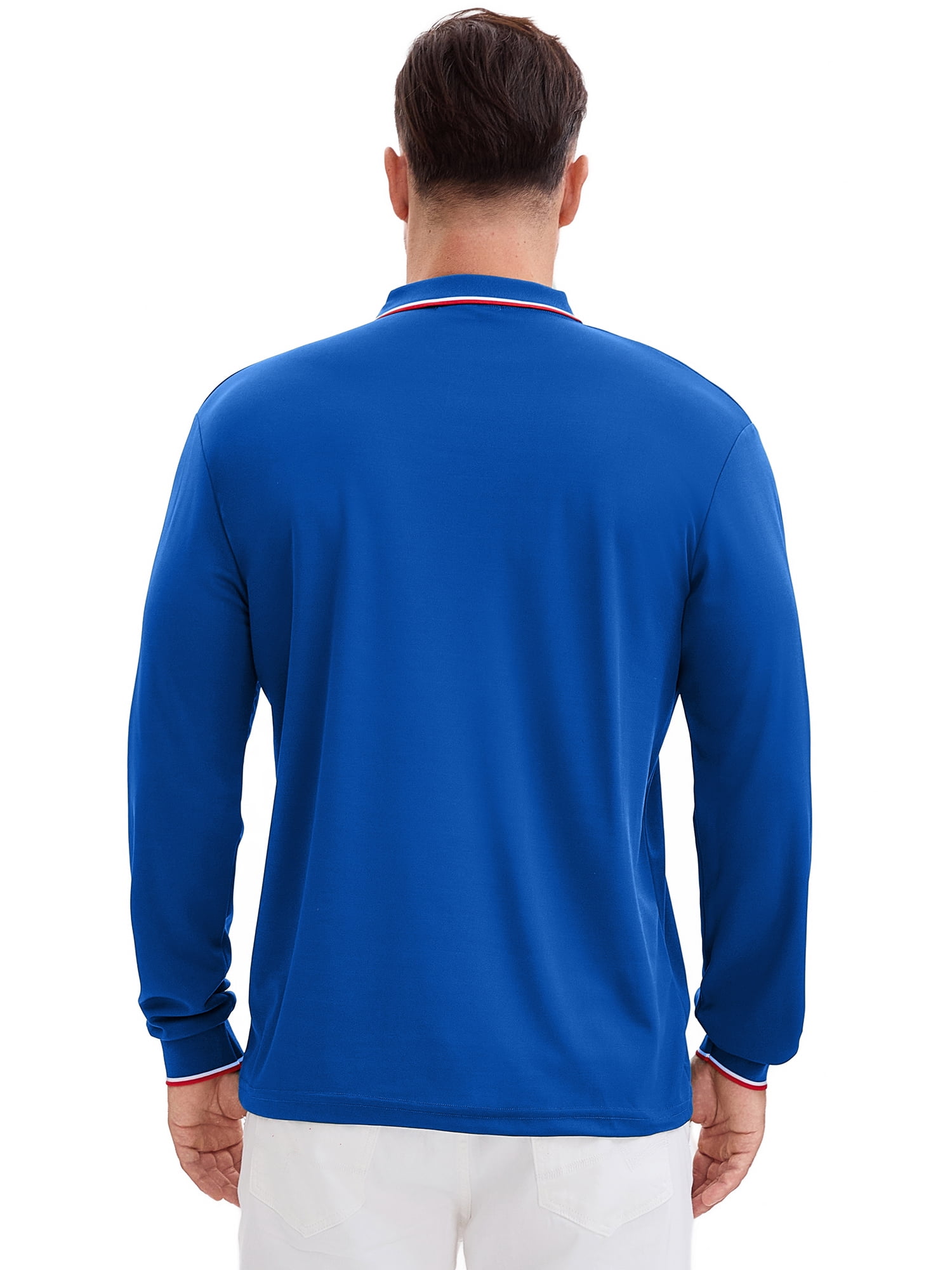 DARING DIVA Men's Classic Regular Fit Long Sleeves Business Golf Polo Shirt XL Royal Blue
