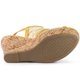 thumbnail image 5 of Sandalias De Cuña De Encaje Tacón De Plataforma Punta Abierta Para Mujeres Amarillo verd 38.5, 5 of 6