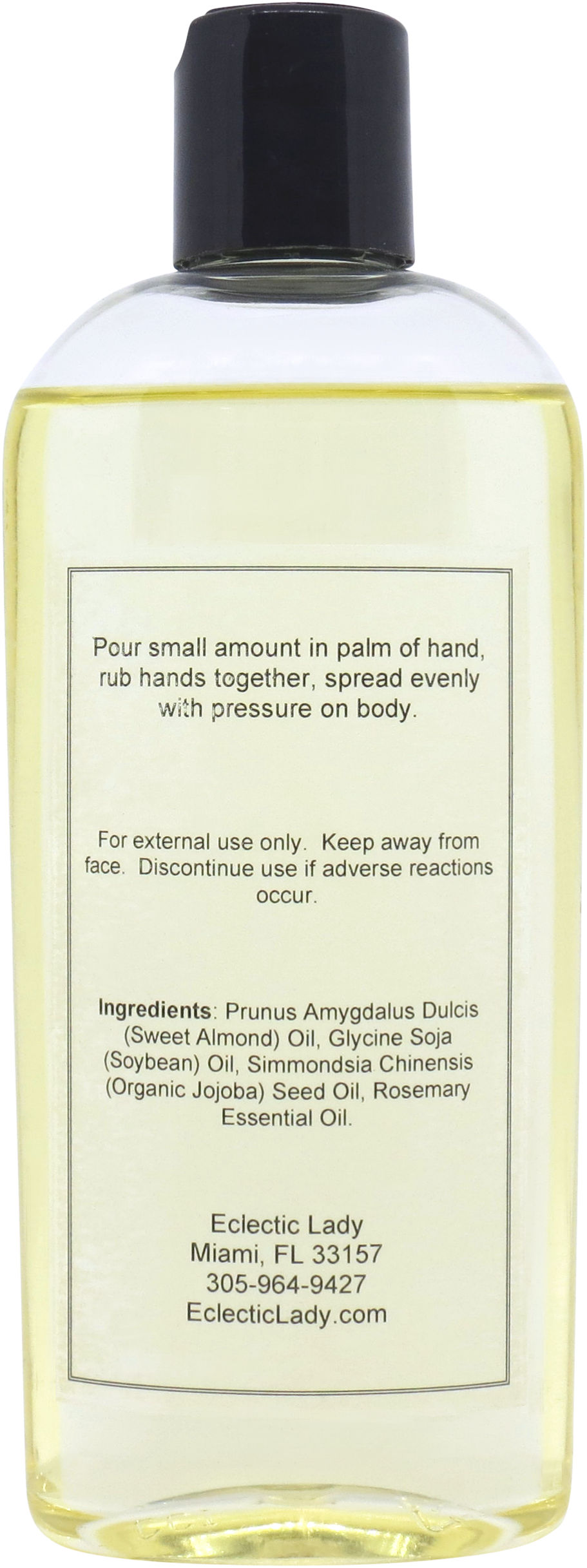 Rosemary Massage Oil by Eclectic Lady, 8 oz, Sweet Almond Oil and Jojoba Oil
