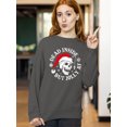 thumbnail image 3 of Christmas Dead Inside But Jolly Santa Skull Holiday Shirt Crewneck Sweatshirt, 3XL, Charcoal, 3 of 6